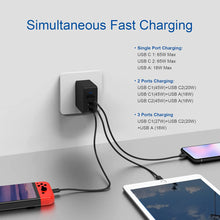 Load image into Gallery viewer, SZPOWER 65W 3 Port USB C PD Wall Charger
