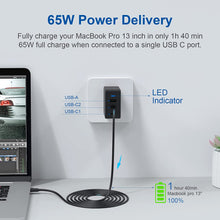 Load image into Gallery viewer, SZPOWER 65W 3 Port USB C PD Wall Charger
